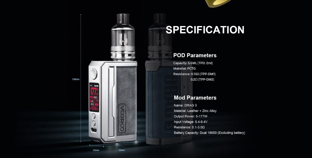 原廠正品 VOOPOO DRAG 3 TPP-X Kit 177W