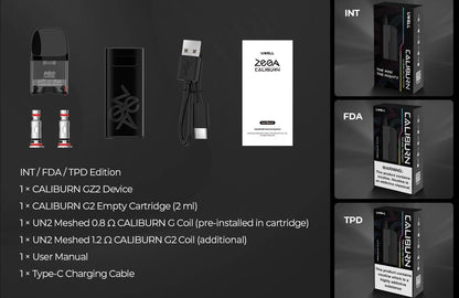 正版 Uwell Caliburn GZ2 咖哩棒GZ2 迷你尺寸 好攜帶 主機套裝 成品芯 霧化芯 空油倉 替換倉 G2 GK2 KOKO